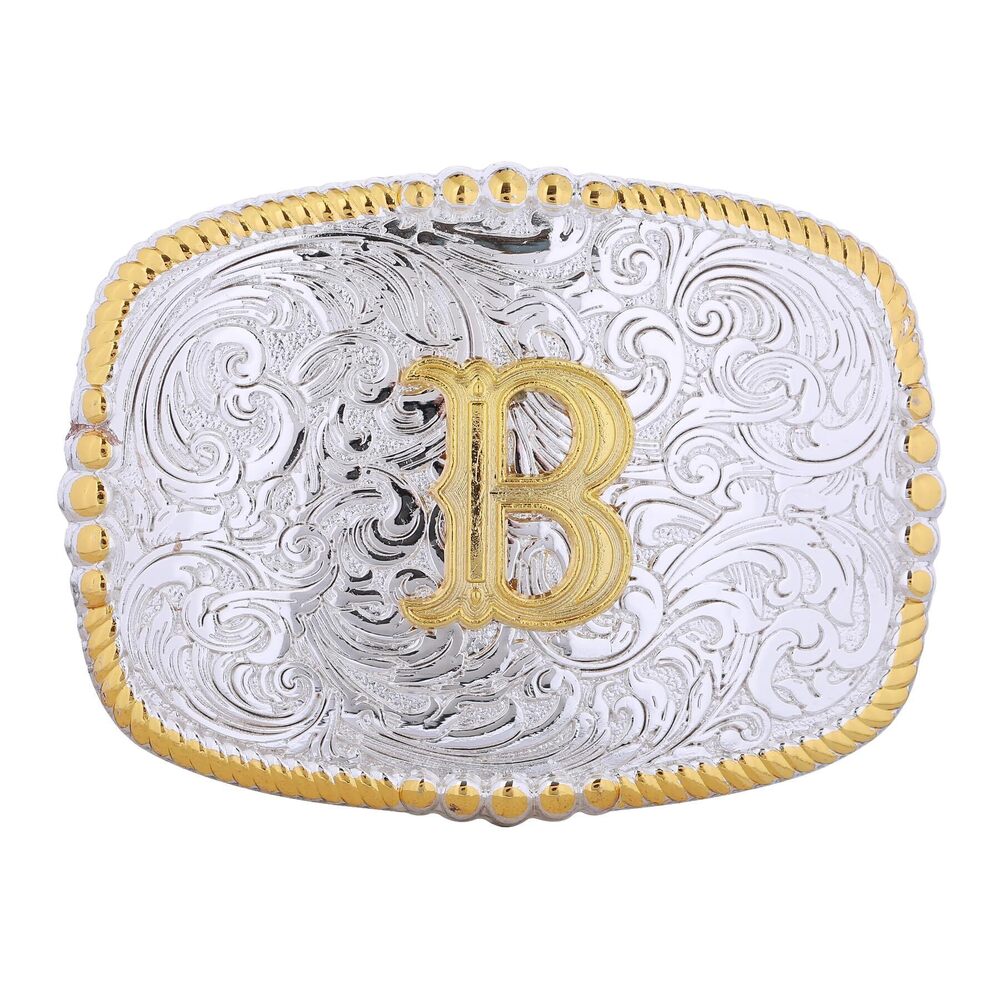 1376 Belt Buckles , Western Cowboy Gold Initial Letters ABCDJMR Belt